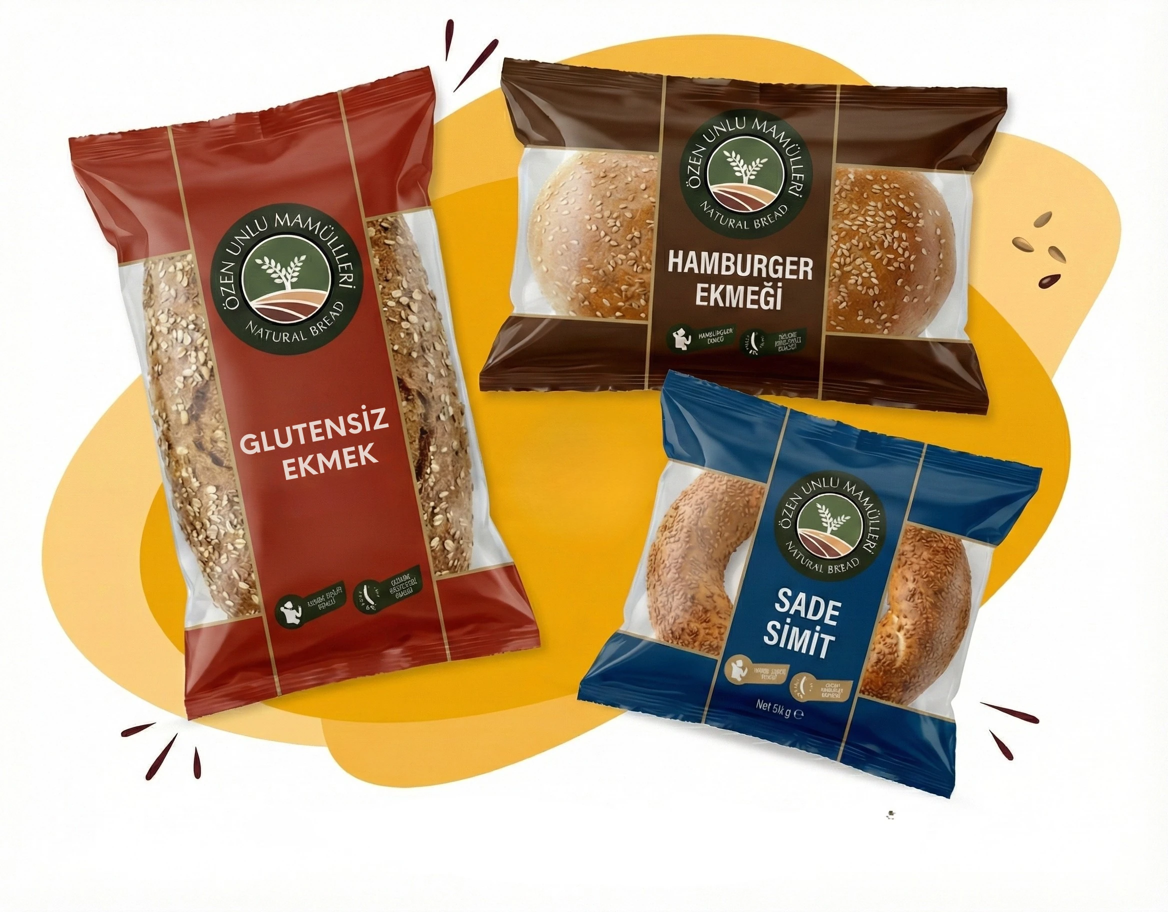 Geleneksel fırın ürünleri: ekmek ve simit paketleri